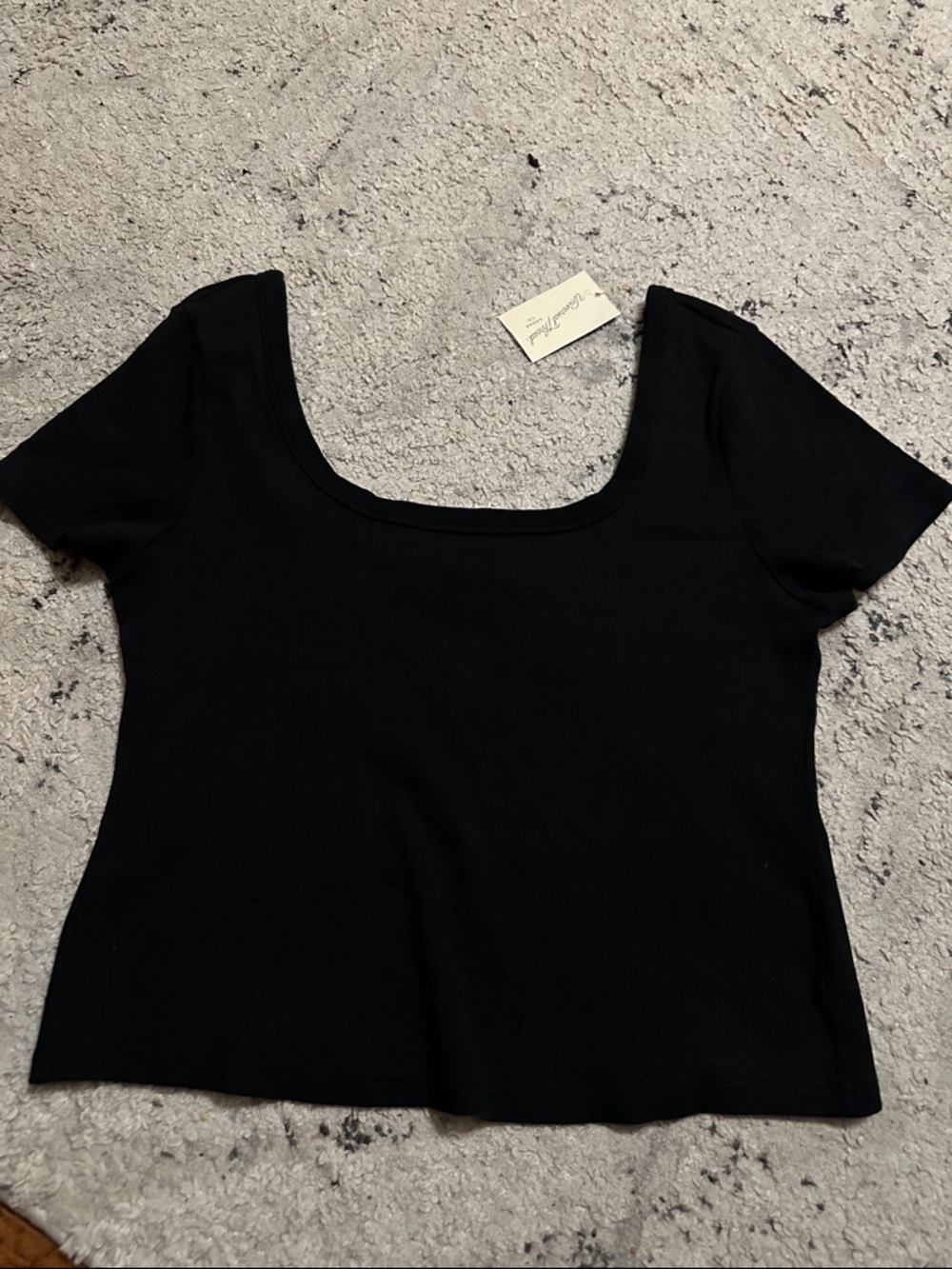 Universal Thread black ribbed scoop neck tee size XXL | NWT